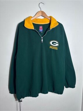 Vintage 90s Green Bay Packers Quarter-Zip Pullover Sweater Mirage NFL Fleece